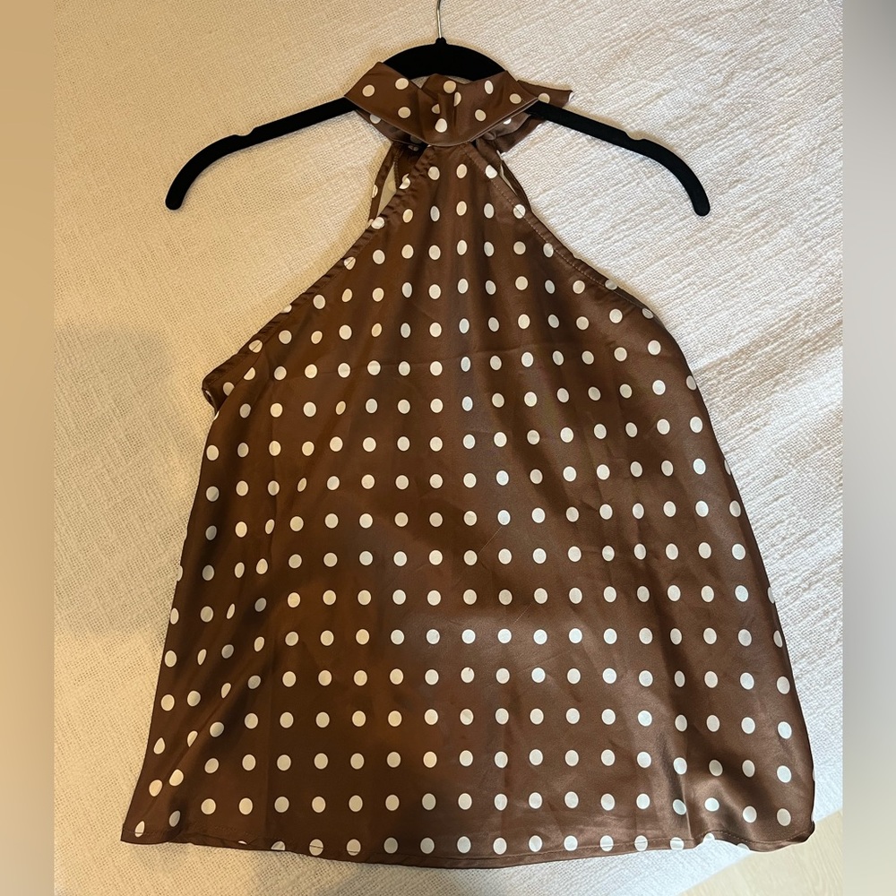 Petal & Pup Polka Dot Halter Tie Neck Tank
